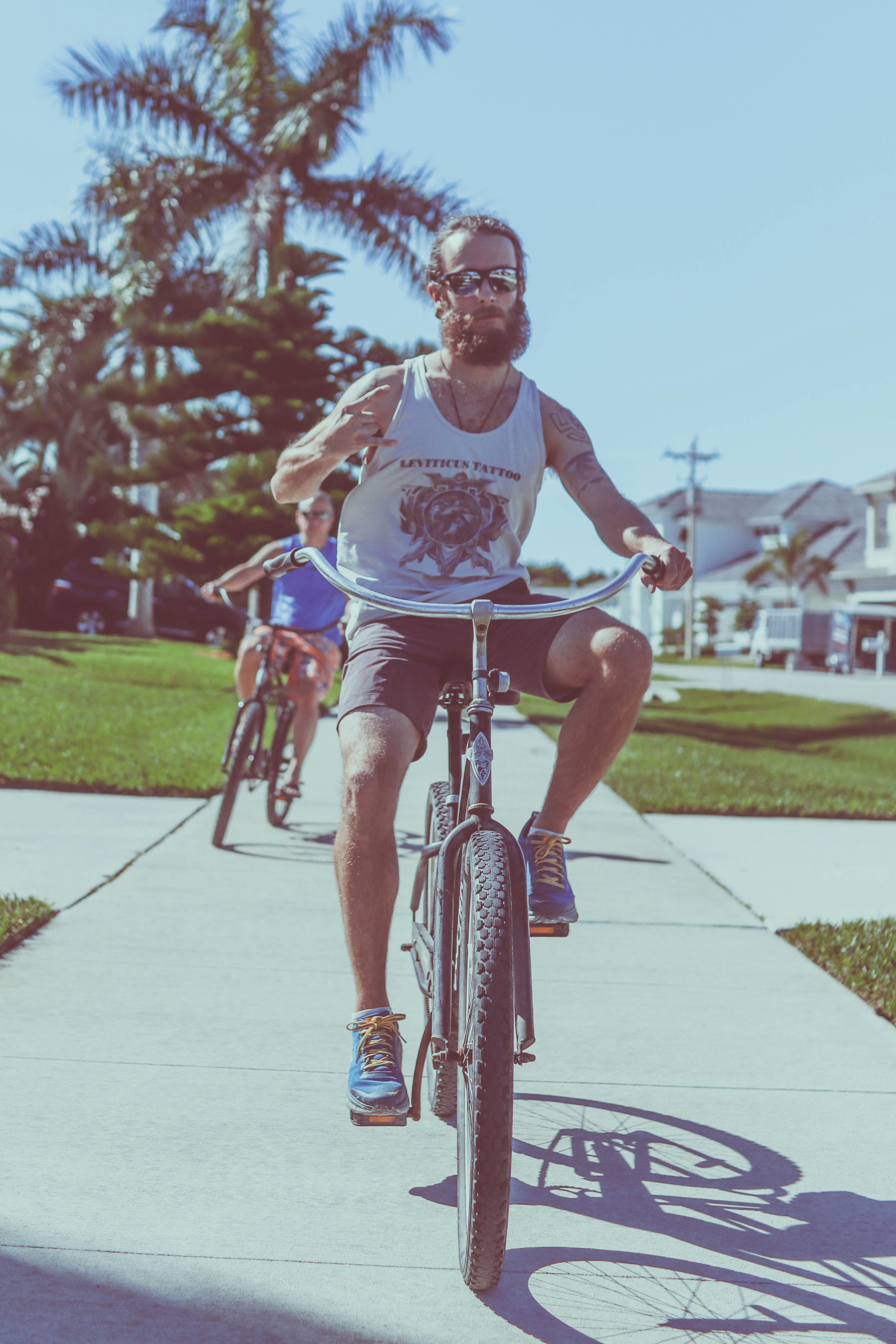 man riding on bike